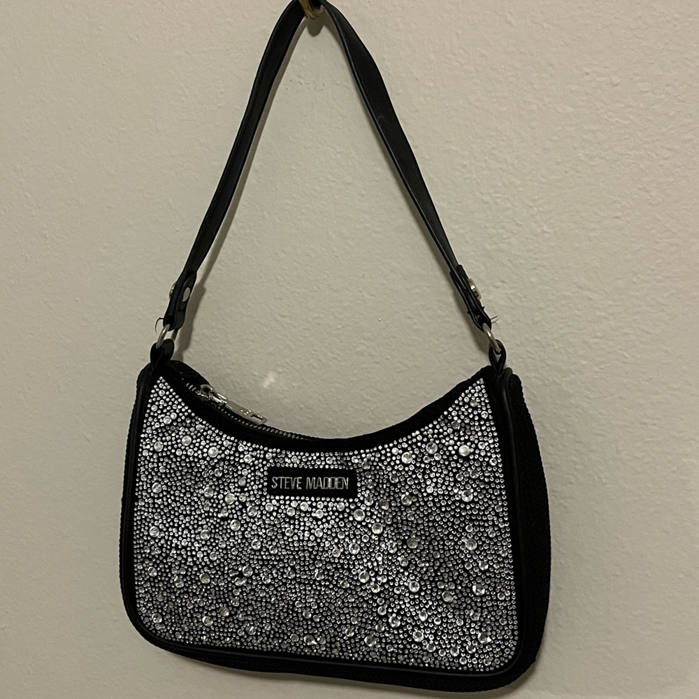 Steve Madden Black Rhinestone Shoulder Bag